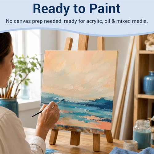 10 Pack 8 x 8 Wood Panel Boards, Unfinished Wood Canvas, Cradle Boards for Crafts, Painting Canvas, DIY Art Projects, Pouring, Arts Use with Oils, Acrylics - size: 8*8 10 Pack