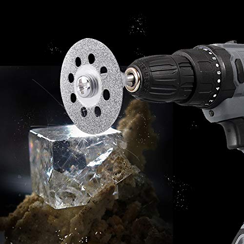 c i y 545 Diamond Cutting Wheel (22mm) 25pcs with 402 Mandrel (3mm) 5pcs and Screwdriver for Rotary Tool