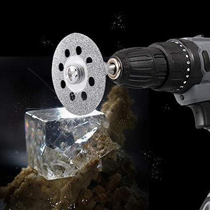 c i y 545 Diamond Cutting Wheel (22mm) 25pcs with 402 Mandrel (3mm) 5pcs and Screwdriver for Rotary Tool