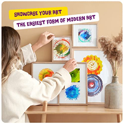Dan&Darci Paint Vortex Spin Art Machine - Kids Art Kit for Boys & Girls Ages 6+, Motorized Spinner with Splash Guard, Metallic Paints & 20 Artboards - Birthday Gifts for Girls - Craft Kit