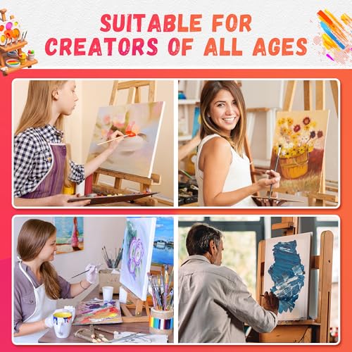 FIXSMITH Stretched Canvas for Painting, 3"x5", 4"x4", 4"x6", 5"x5", 5"x7", 6"x6", Pack of 6, Pre-Primed Canvases Wood Framed, Blank White Canvas Boards for Acrylic, Oil and Gouache Painting - size: Multipack-6 Pack