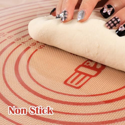 Non-slip Silicone Pastry Mat Extra Large with Measurements 36''By 24'' for Baking Mat, Counter/Dough Rolling/Oven Liner/Fondant/Pie Crust（Red） - size: 36"L x 24"W