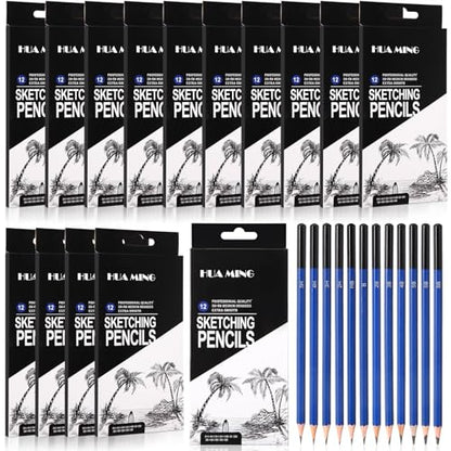Humyoun 180 Pcs Graphite Sketch Pencil Set (8b - 5h) Professional Drawing Pencils Graphite Charcoal Gift Bulk for Beginners and Artists Art Sketching Supplies