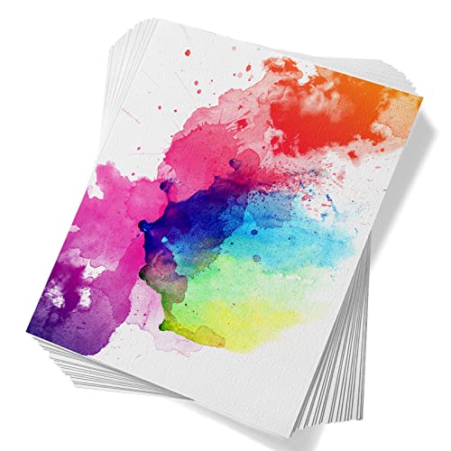 Paul Rubens 60 Sheets Watercolor Paper, Cold Press 50% Cotton&140lb /300gsm Acid-Free Bulk White Paper for Artists, Students & Adults（7.68 * 5.31 inch） - color: cold press, size: 7.68*5.31 inches