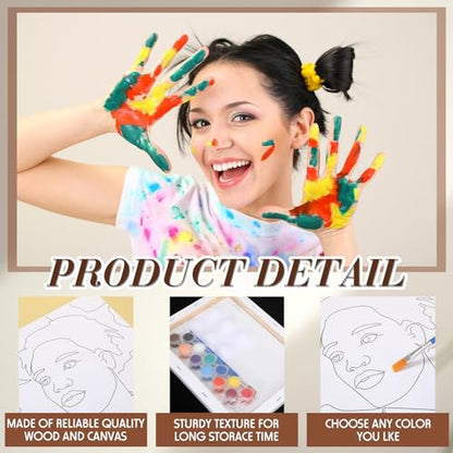 Zhanmai 72 Pcs 12 Sets Sip and Paint Kit Pre Drawn Canvas for Painting 8" x 10" Paint Party Canvas Painting Pre Printed Canvases for Party DIY Virtual Adult's Date Night(Adult Couples) - style: Modern Couple