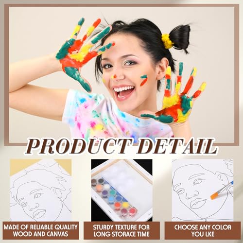 Zhanmai 72 Pcs 12 Sets Sip and Paint Kit Pre Drawn Canvas for Painting 8" x 10" Paint Party Canvas Painting Pre Printed Canvases for Party DIY Virtual Adult's Date Night(Adult Couples) - style: Modern Couple