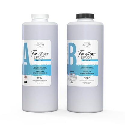 Counter Culture DIY Fast Set Epoxy Resin, 64 oz (Half Gallon) Kit, Quick Art Supplies for Coating, Casting, Geodes, Tabletop, Bar Top, Live Edge River Tables, Metallic Stains - size: 64 Oz Kit