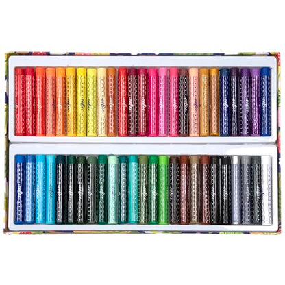 eeBoo Oil Pastels Strawberry Peeps - 50 Artist-Quality Blendable Color Sticks, Bold Pigments for Drawing & Blending, Sliding Gift Box, Kids Ages 5+ - style: Rainbow Peeps