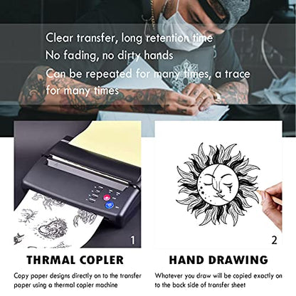 WeLiu Tattoo Transfer Paper,110 Sheets Tattoo Stencil Paper for Tattooing to Skin,A4 Size - size: 110 SHEETS