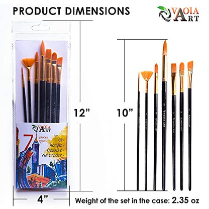 Paint Brush Set for Acrylic Painting Artist Paint Brushes Watercolor Brush Professional Oil Painting Brushes Gouache Paint Set for Body Small Craft Paint Brushes Blue Handle - color: Blue Handle