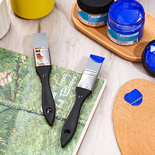 2 Pcs 1 Inch Silicone Painting Brush for Crafts Art Glue Resin Wide Flat Craft Solid Flexible Acrylic and Water Based Painting Tool for Student Classroom Paint Stains(1 Inch Wide)