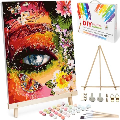 BAISITE Paint by Numbers Kit for Adults Beginners,16" Wx20 L Canvas for Painting Kits for Adults in Colorful Box-Color Eye Mother Earth 8407-Already Stretched on a Wooden Frame - color: HXL-8407-3, size: Already Famed(20"X16")