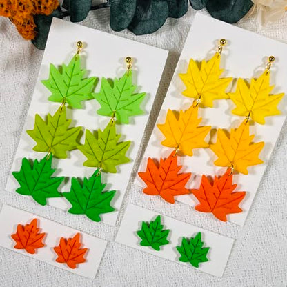 Xaekicr Polymer Clay Cutters Maple Leaf Set – 2PCS Fall Leaf Clay Earring Cutters for Polymer Clay Jewelry, Autumn Theme Clay Tools and Cutters for Earrings, Crafts and Seasonal DIY - color: J color