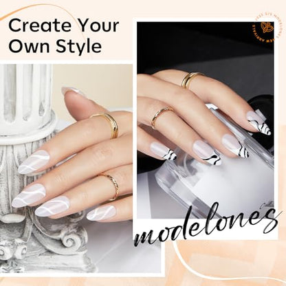 modelones Nail Art Brushes, Super Fine Liner Nail Brush Kit Dual-ended 7/11/15/20mm for Gel Polish Thin Lines, Precise Details, Fine Drawing Painting Design Acrylic Rhinestone Handle Salon & DIY Use - color: orange