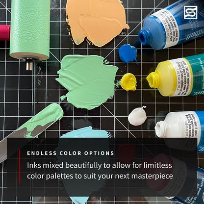 Speedball Deluxe Block Printing Kit - Includes Inks, Brayer, Bench Hook, Lino Handle and Cutters, Speedy-Carve Block, Mounted Linoleum Block (3472) - size: Deluxe Block Paper Kit