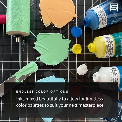 Speedball Deluxe Block Printing Kit - Includes Inks, Brayer, Bench Hook, Lino Handle and Cutters, Speedy-Carve Block, Mounted Linoleum Block (3472) - size: Deluxe Block Paper Kit