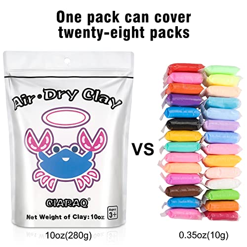 CiaraQ Air Dry Clay Kit – White Modeling Clay for Crafting & DIY Projects, Creative Gift for Easter, Halloween, and Christmas. 10 oz/Bag - color: White