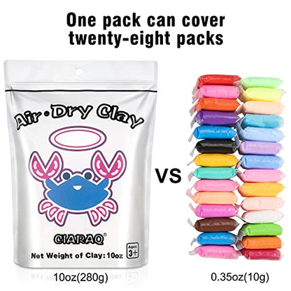 CiaraQ Air Dry Clay Kit – White Modeling Clay for Crafting & DIY Projects, Creative Gift for Easter, Halloween, and Christmas. 10 oz/Bag - color: White