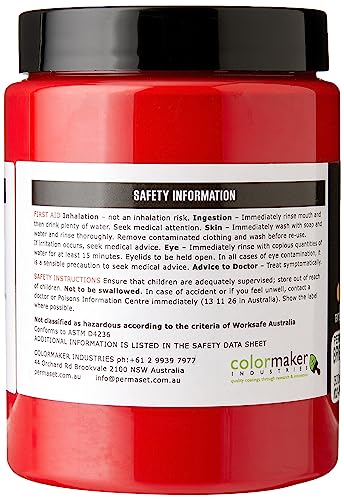 Permaset Aqua Standard 300ml Bright Red - Screen Printing Ink for Fabric - Ideal Screen Printing Kit for Home Office, Starter Kit, Fabric Paint, Screen Printer and Other Fabric Ink