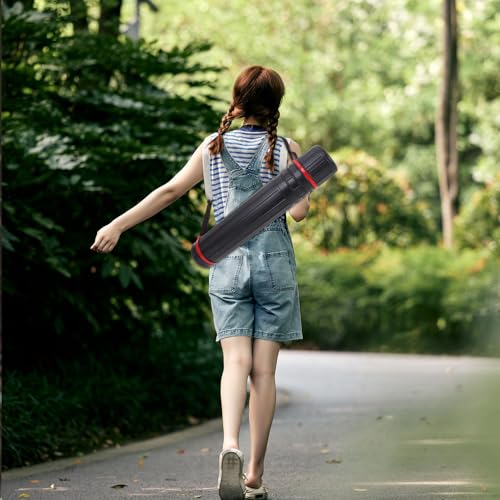 Hemobllo Telescoping Poster Tube Small Plastic Storage Tube with Cap Adjustable Extendable Black Art Blueprint Mailing Transport Case for Document and Drawing Storage
