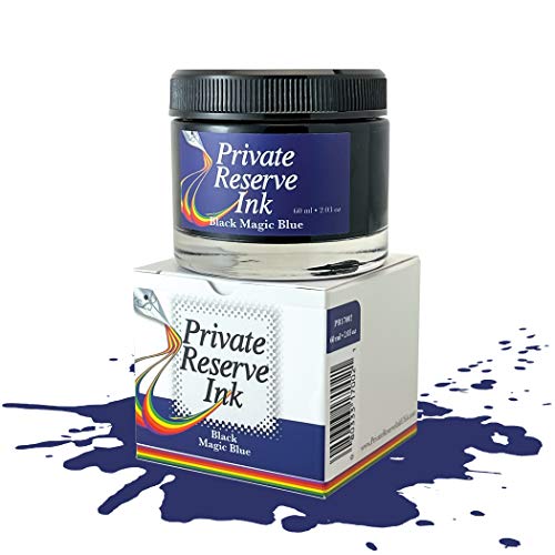 Private Reserve Premium Fountain Pen Ink, 60ml Bottle, Black Magic Blue | Premium fountain pen ink with smooth flow, rich color, and reliable everyday writing performance. - color: Black Magic Blue