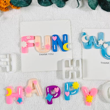 Xaekicr Alphabet Polymer Clay Cutters: 26 Pcs, Letter Designs for Polymer Clay Jewelry,Letter Clay Molds for DIY Custom Clay Earrings - color: M color
