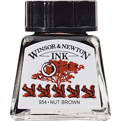 Winsor & Newton Drawing Ink, 14ml Bottle, Nut Brown - color: Nut Brown, style: 14ml Bottle