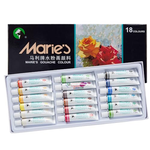 Marie's Extra Fine Gouache Set of 18 Extra Fine Gouache 12 ml Tubes - 12 Pack - size: Set of 18 - 12 ml (Pack of 12)
