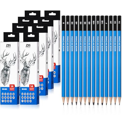 112 Pcs Graphite Sketch Pencil Set Professional Drawing Sketching Pencil Set (14B - 7H) Art Graphite Pencils Artist Pencils Drawing Pencils for Beginners & Pro Artists