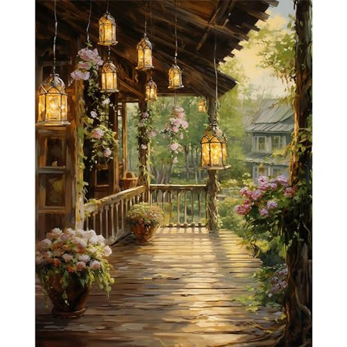 xackcme Landscape Paint by Numbers for Adults - Scenery Paint by Number on Canvas Without Frame, DIY Oil Painting for Gift Home Wall Decor (16x20 inch) - color: MT12368