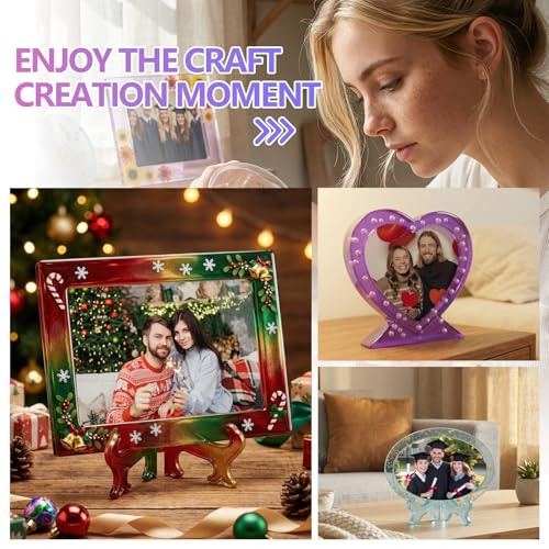 KISREL 26oz Epoxy Resin Kit for Beginners, Resin Kit with Photo Frame Molds | 26oz Epoxy Resin with Photo Frame Molds, Gift for Couples, Family, Friends, Birthday, Graduation, Wedding - size: Photo Frame Molds