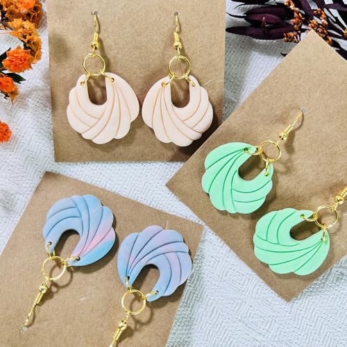 Xaekicr Polymer Clay Cutters – 2PCS Shell Swirl & Abstract Arch Clay Cutters for Polymer Clay Jewelry, Clay Tools and Earring Cutters for DIY Crafts and Earring Kit - color: C color