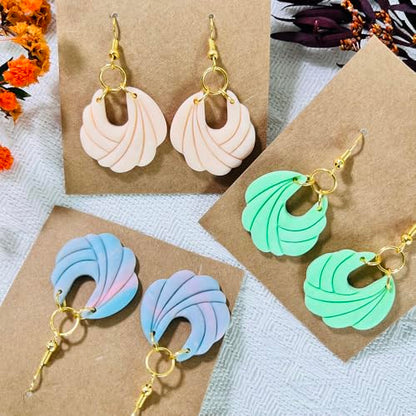 Xaekicr Polymer Clay Cutters – 2PCS Shell Swirl & Abstract Arch Clay Cutters for Polymer Clay Jewelry, Clay Tools and Earring Cutters for DIY Crafts and Earring Kit - color: C color