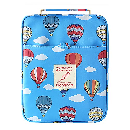 qianshan Pencil Case Holder Slot - Holds 202 Colored Pencils or 136 Gel Pens with Zipper Closure - Large Capacity Pen Organizer for Watercolor Pens or Markers - Perfect for Artist Blue Balloon - color: blue balloon