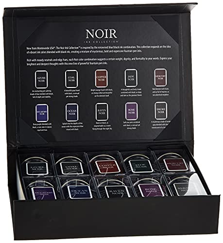 Monteverde USA Noir Ink Collection Gift Set – 10 Shades of Black Fountain Pen Inks, 30ml Bottles, Bold & Mysterious - color: Noir