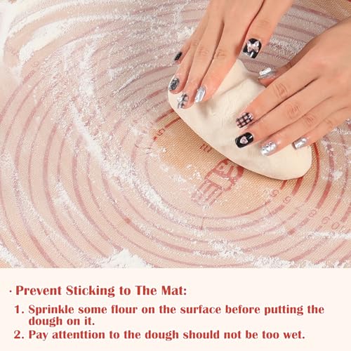 Non-slip Silicone Pastry Mat Extra Large with Measurements 28''By 20'' for Silicone Baking Mat, Counter, Dough Rolling, Oven Liner,Fondant/Pie Crust By Folksy Super Kitchen Red - size: 28"L x 20"W