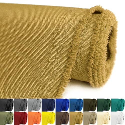 Waterproof Canvas Fabric by The Yard 58inch 600D Upholstery Material Polyester Fabric Outdoor Water Resistant Fabric for Sewing Chair Patio Cushion Purse Bag Interior, Pre Cut 5 Yard Tan - color: Tan, size: 5 Yard