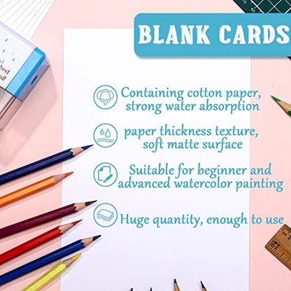 Spiareal 100 Sheets 6 x 9 Inch Watercolor Paper Bulk 140 Lb/300 GSM White Construction Paper Cold Press Blank Cotton Art Paint White Color Pad Artists Drawing Christmas Cards - size: 6 x 9 Inch