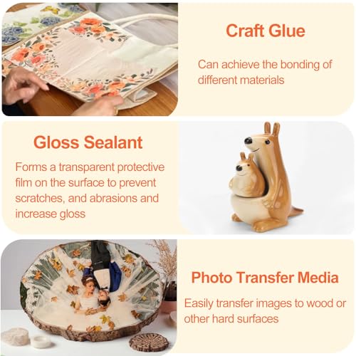 1DFAUL Crafts Sealer Gloss Finish, 200ml All Purpose Craft Glue | All in One Craft Glue, Varnish & Finish, for Wood, Paper, Acrylic Paints, Ceramics, Fabrics, Clay - style: A1 Gloss