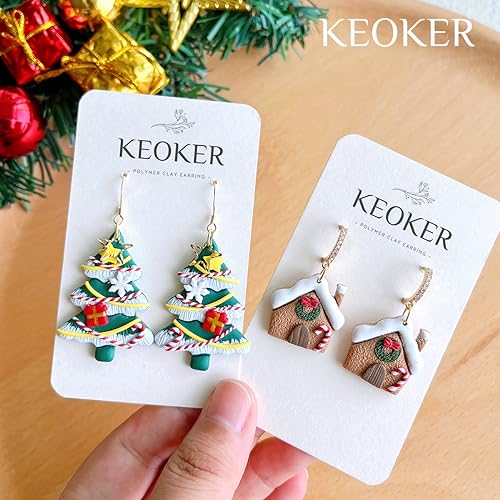Keoker Christmas Polymer Clay Cutters - 11 Shapes Earrings Cutters for Winter - color: earrings clay cutters
