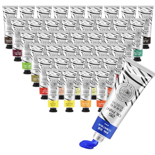 Paul Rubens Oil Paint, 40 Colors*50ml LargeTubes, Professional Oil Based Paint with High Saturation, Creamy Texture, and Consistency,Art Supplies for Artists, Students, Beginners - color: 40 colors*50ml