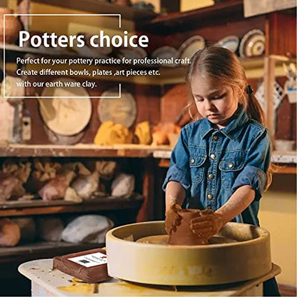 Old Potters Low Fire Pottery Clay (Cones 06-2) Art Modeling Clay, Ideal for Wheel Throwing and Hand Building, Pottery Clay for Sculpting, Beginners, and Advanced, 10 lbs Terra Cotta - color: Terra Cotta