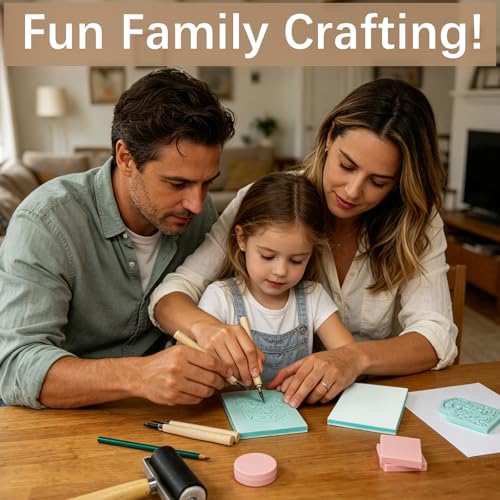 12 Pack 4"x6" Green Soft Rubber Linocut Blocks, Easy to Carve Relief Printing Blocks for Stamp Making, Linocut Printmaking, DIY Art and Hand Craft Projects - color: Green linocut 4x6x0.24in-12pcs