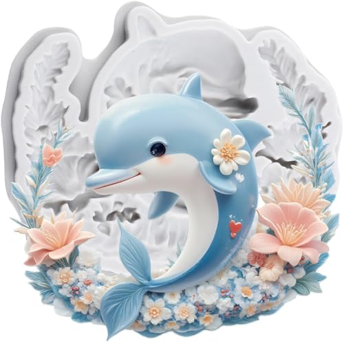 Dolphin Polymer Clay Molds Dolphin Silicone Resin Mold for DIY Crafts Epoxy Resin Casting Air Dry Polymer Clay Plaster Jewelry Making - color: Style L