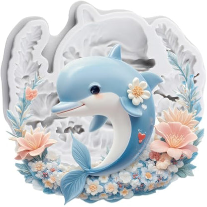 Dolphin Polymer Clay Molds Dolphin Silicone Resin Mold for DIY Crafts Epoxy Resin Casting Air Dry Polymer Clay Plaster Jewelry Making - color: Style L