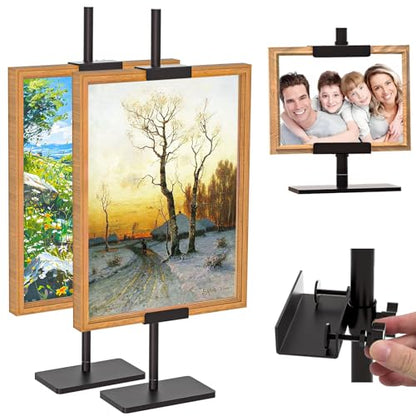 2 Pieces Tabletop Easel Stand, 31" H/1.7" T Adjustable Picture Frame Stands for Display,Metal Tablet Top Easel Picture Frames Stand, Canvas Frame Easel, Black Stand for Sign,Photo,Art,Painting
