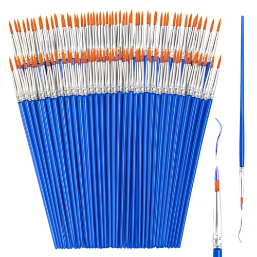 110Pcs Paint Brushes Bulk Small for Kids - Fine Detail Set for Classroom, Model, Canvas, Face, Nail Art, Acrylic, Watercolor, and Craft Supplies - style: Fine Paint Brushes