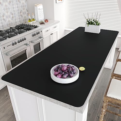Warome Silicone Mat,78.7”x 23.6” Heat Resistant Mats for Countertop,Extra Large Countertop Protector Mat, Multi-functional Cuttable Kitchen Counter Mat, Silicone Mats for Kitchen Counter/Crafts -Black - color: 78.7“Black, size: 78.7"L x 23.6"W