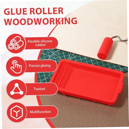 Glue Roller Set Silicone Glue Applicator with Tray for Woodworking, Arts and Crafts, Wood Projects, Furniture Repair and Professional Paint Kit Sky-blue - color: Sky-blue