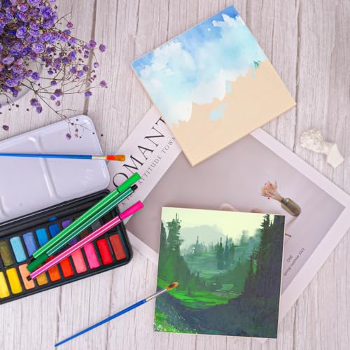 30 Pack Unfinished Wood Canvas Boards for Painting, 6 x 6 Inch Square Wooden Panels, Wood Panels Boards for Crafts and Painting, DIY Handicrafts, Home Decoration（Thickness 0.98 Inch）